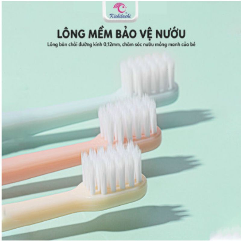 [Chính Hãng] - Set 3 bàn chải Kichilachi cho bé từ 1-5 tuổi