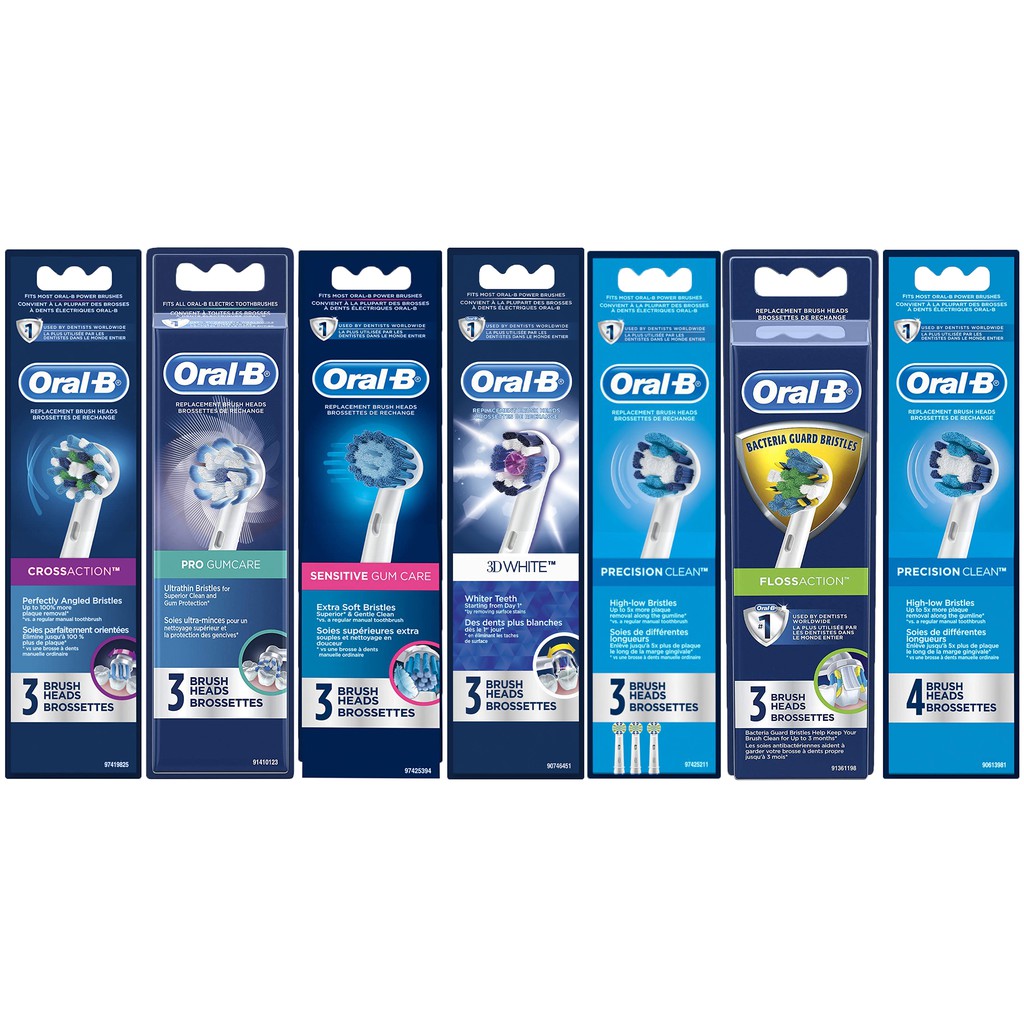 Set 3 đầu bàn chải điện thay thế Oral-B, cho tất cả các dòng bàn chải điện Oral-B