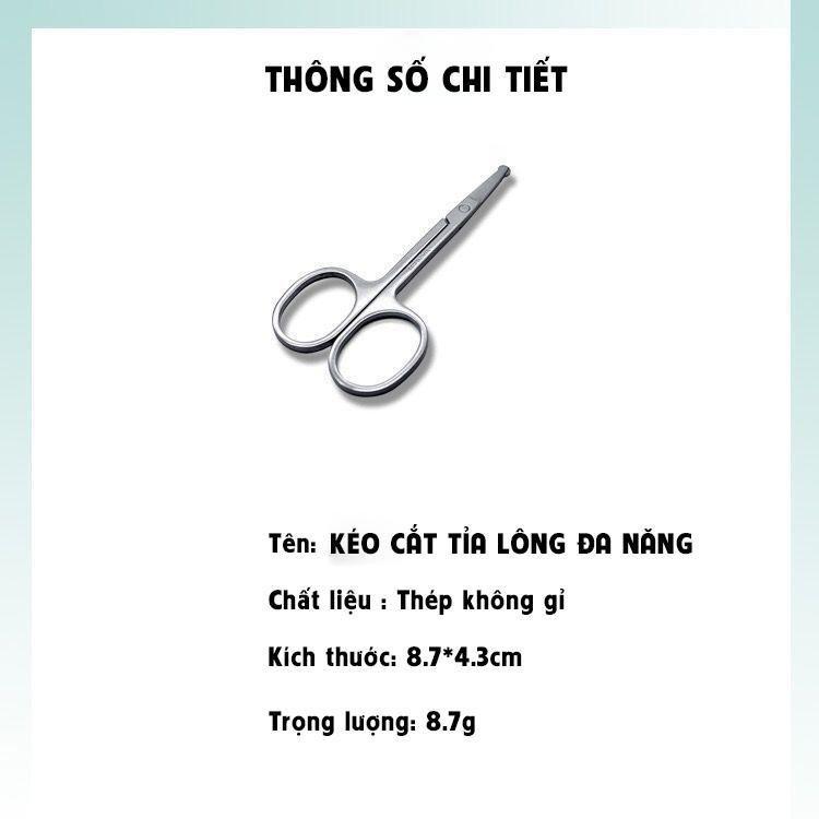 Kéo Cắt Tỉa Lông Mũi Đầu Tròn, Thép Không Gỉ Cao Cấp - Thiết Kế Nhỏ - Gọn - Nhẹ - An toàn