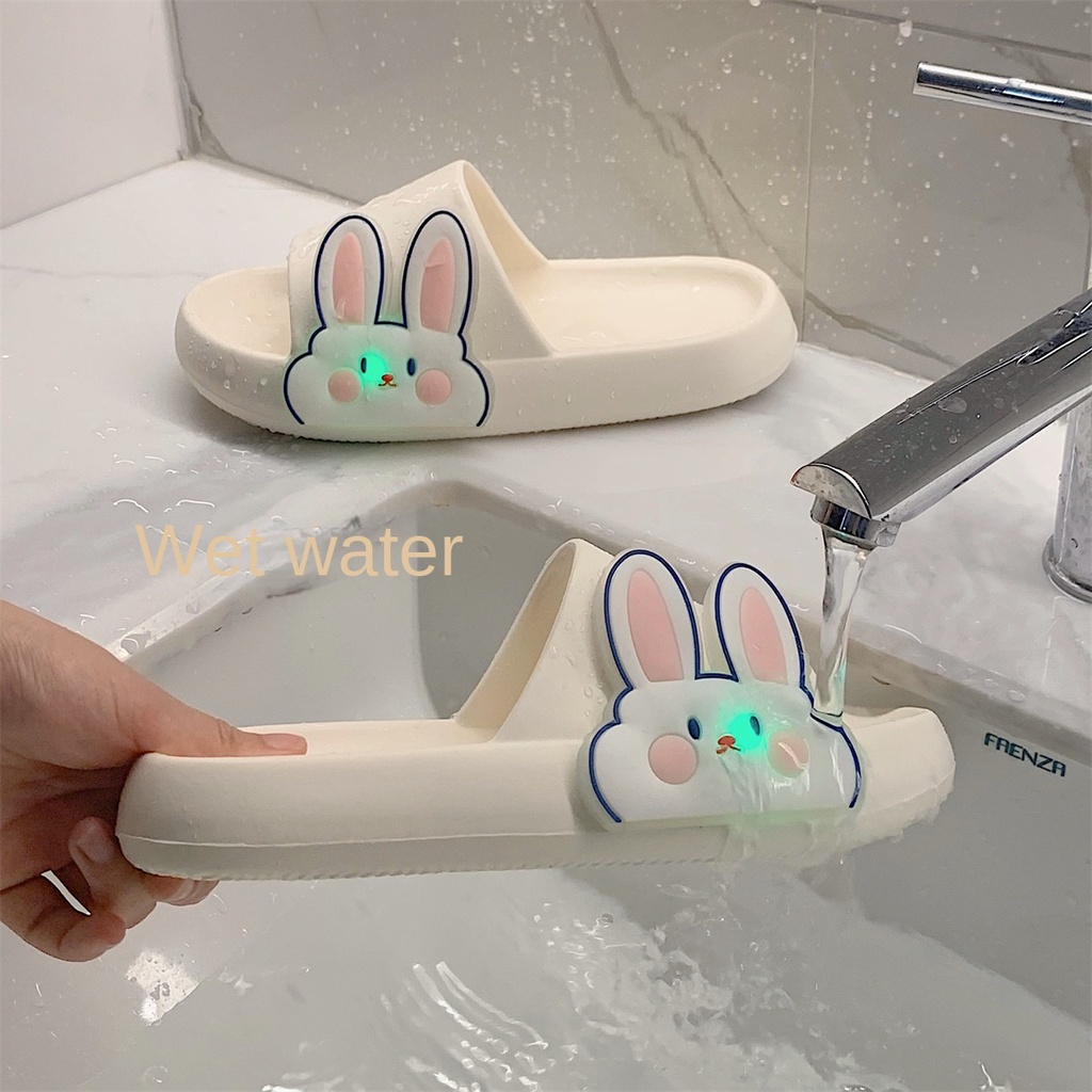 Dép Nhựa eva dép thỏ phát sáng Đế Dày Mềm Mại In Họa Tiết Thỏ Dạ Quang Dễ Thương Thời Trang Mùa Hè Cho Nữ