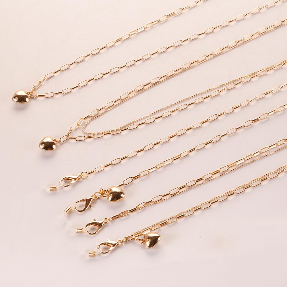 Dây Đeo Mắt Kính Hình Trái Tim Bằng Kim Loại Phong Cách Retro