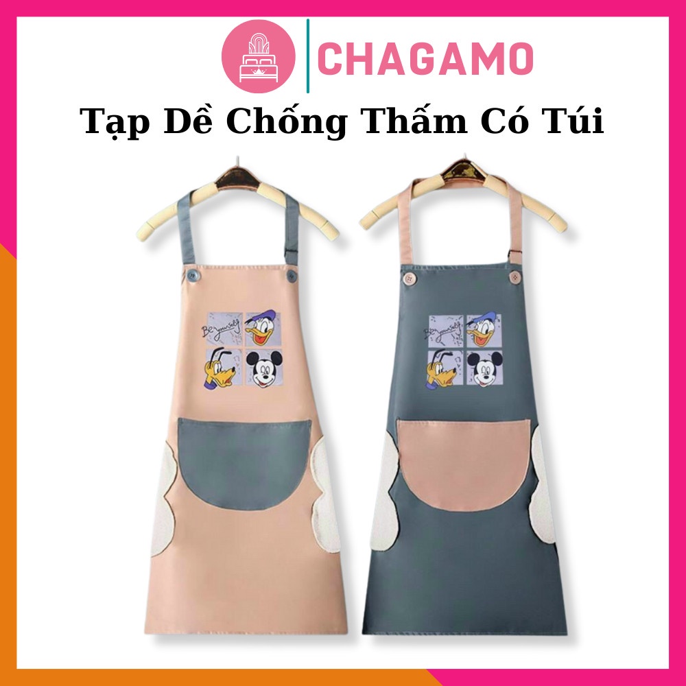 Tạp Dề Chống Thấm Có Túi Để Điện Thoại Và Chỗ Lau Tay Tiện Lợi Siêu Bền - CHAGAMO