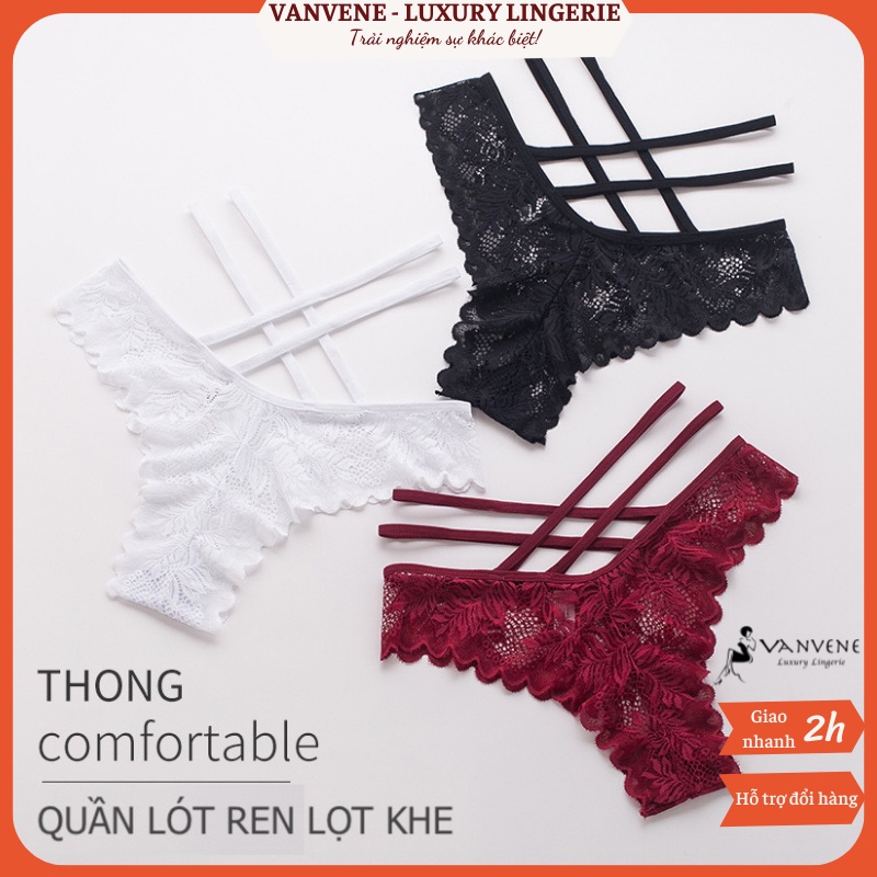 Quần Lót Ren Lọt Khe Vanvene Đan Dây Chéo Hông Mới Lạ Gợi Cảm Q523