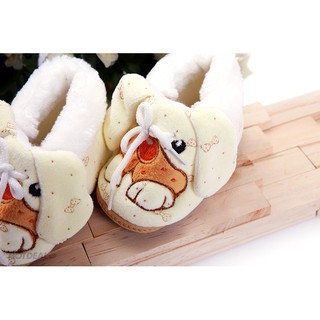 Combo giày cổ cao + nón len gấu giữ ấm cho bé