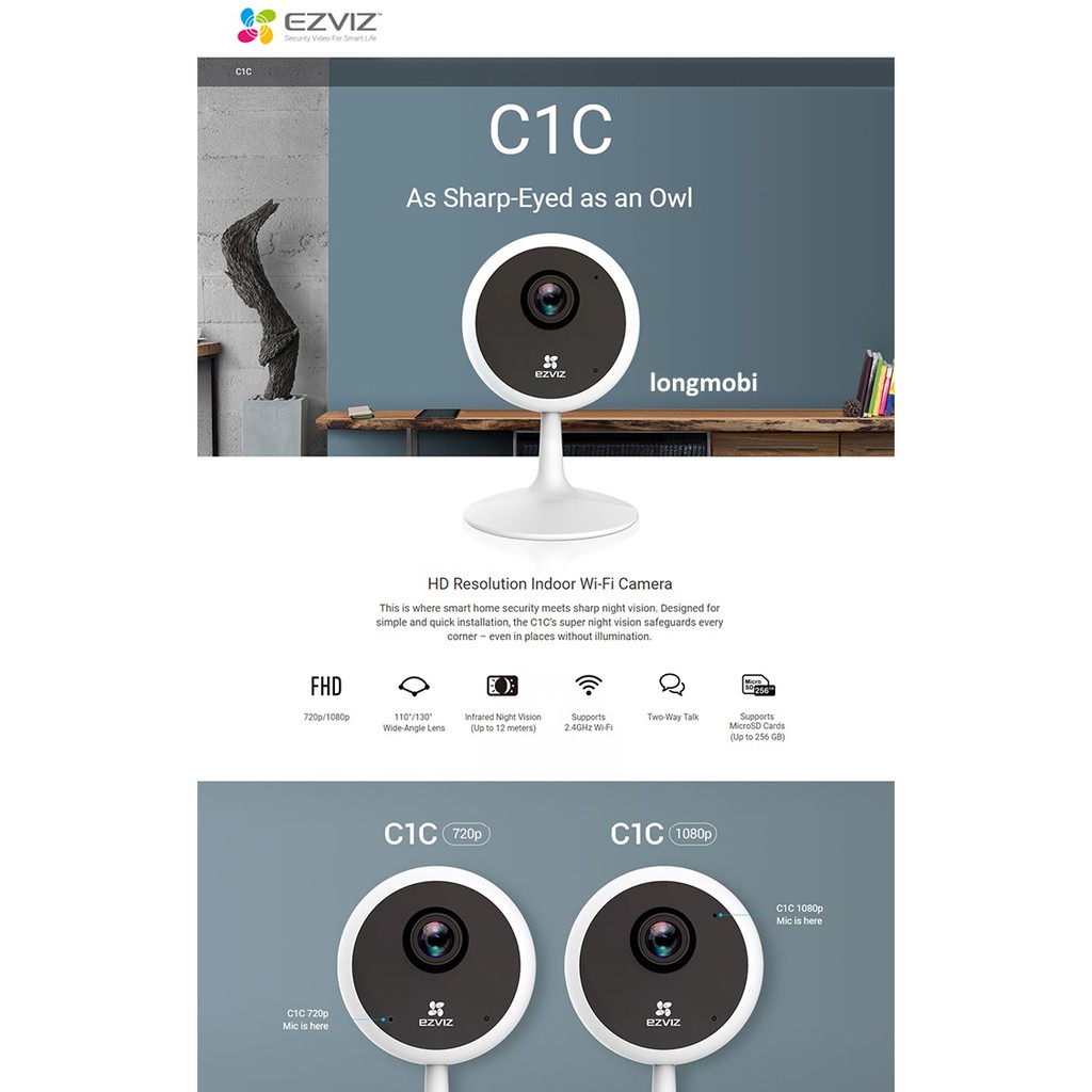 EZVIZ C1C 1080P - CAMERA IP 2.0 MEGAPIXEL GIÁ RẺ TỐT NHẤT 2020