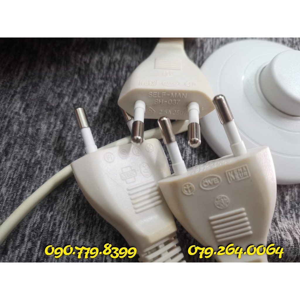 Dây nguồn đứt đầu dài 4 mét kèm công tắc điều khiển trên thân dây