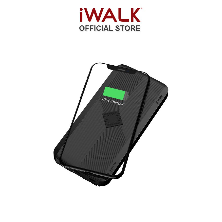 Sạc dự phòng iWalk Scorpion Air Plus tích hợp sạc không dây PD QC3.0 12000mAh - UBA12000