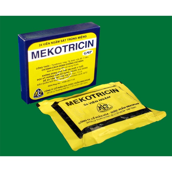 Mekotricin viên ngậm sát trùng miệng