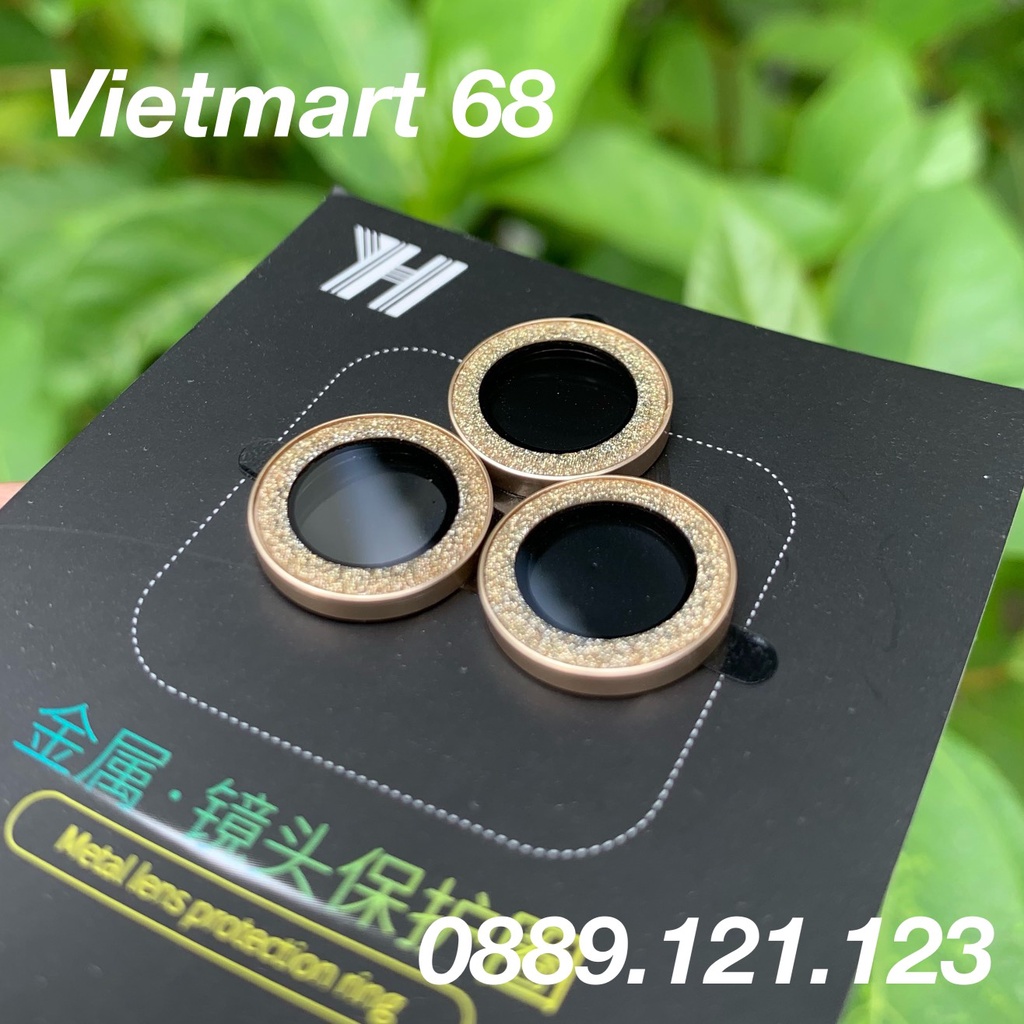 Bộ 3 Vòng Kim Tuyến Bảo Vệ Camera Cho iPhone 12Pro, 12Pro Max, 13Pro-PRM  - Chống Bụi, Hạn Chế Vân Tay - Siêu Sang Chảnh