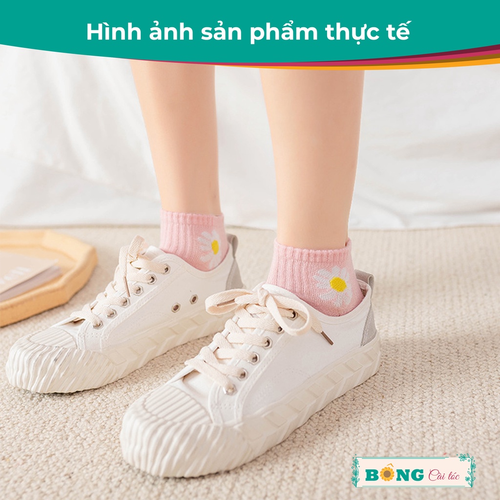 Tất nữ cổ ngắn họa tiết caro thời trang phong cách Hàn Quốc TN10 - Vớ BÔNG Cài Tóc