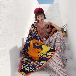 Khăn choàng thổ cẩm đi biển họa tiết boho nhiều màu - Mã LN036