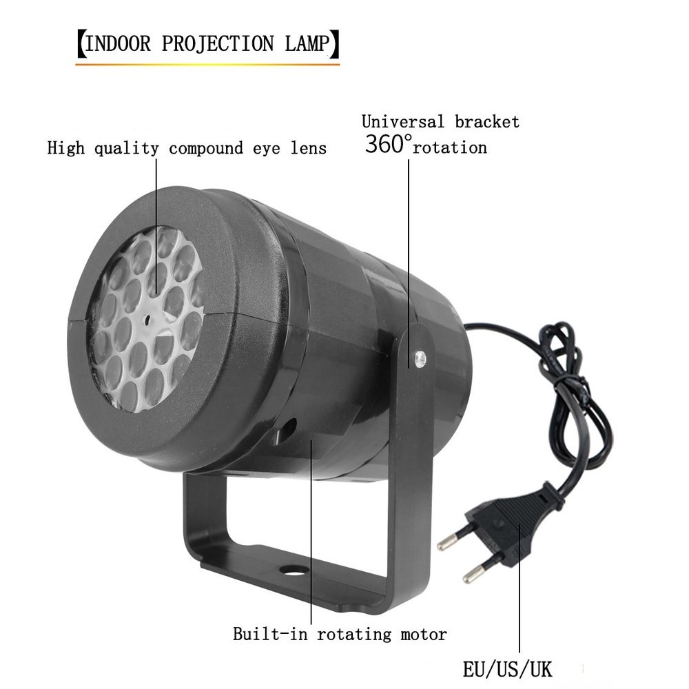 Đèn LED chiếu 16 họa tiết Giáng sinh trang trí độc đáo cho bữa tiệc