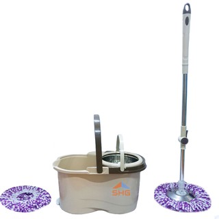 CÂY LAU NHÀ 360 ĐỘ LỒNG INOX THÁO RỜI CÂY TRÒN, HÀNG CAO CẤP