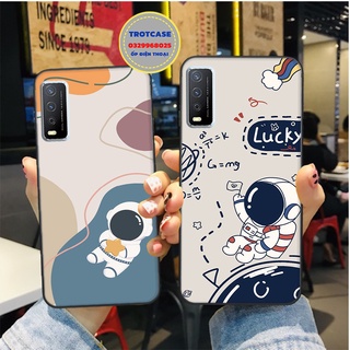 Ốp lưng điện thoại Vivo Y51 2020 - Vivo Y20 - Vivo Y12S - Vivo Y20S - in hình phi hành gia nền trắng và loang cute