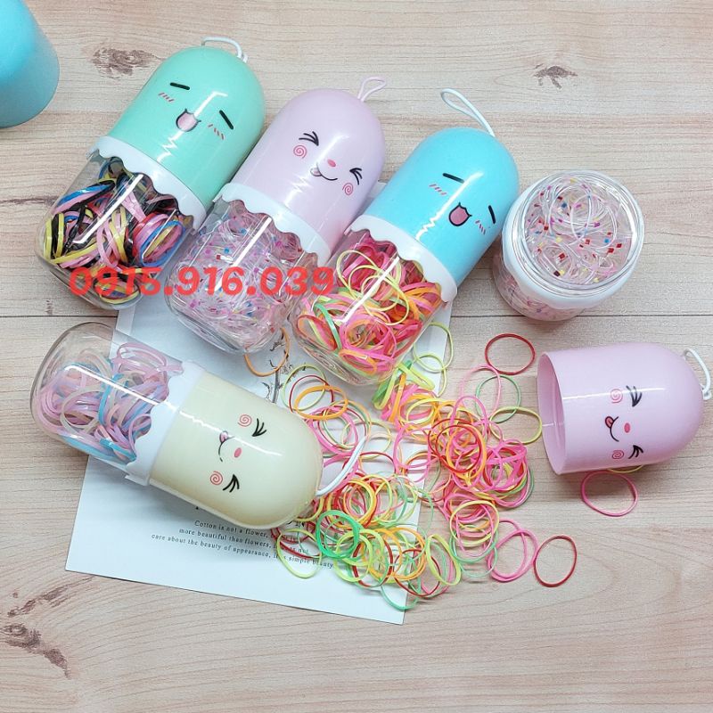 Hũ Thun Cột Tóc Dễ Thương Cho Bé, Chun Buộc Tóc