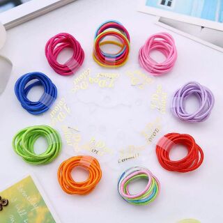 Set 10  dây chun buộc tóc màu size nhỏ cho bé