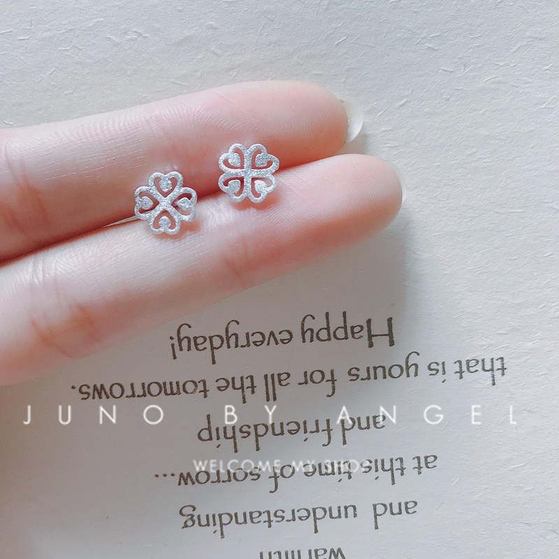 Khuyên Tai Mạ Bạc Hình Nơ / Vương Miện / Ngôi Sao / Bông Tuyết / Trái Tim / Vương Miện Mini Thời Trang Ngọt Ngào Cho Nữ