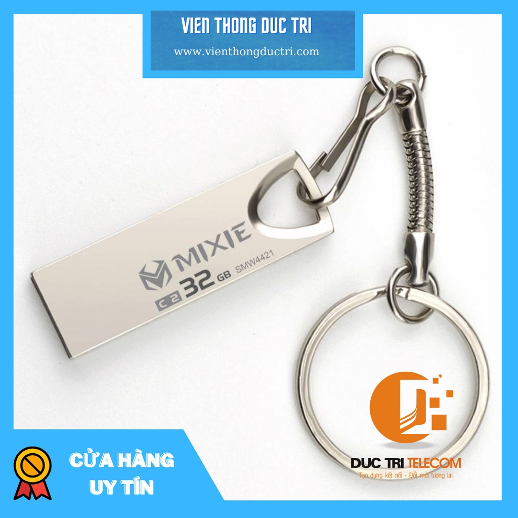USB 2.0 MIXIE C2 DUNG LƯỢNG 32GB - KIM LOẠI, CÓ DÂY ĐEO, THỜI TRANG - Viễn Thông Đức Trí