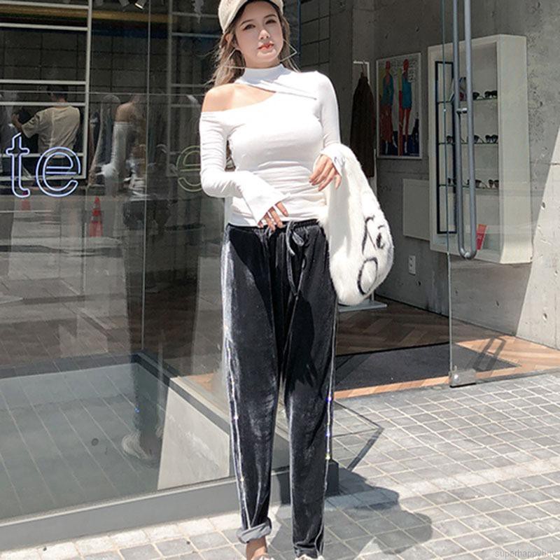 Áo thun tay dài hở vai quyến rũ cho nữ