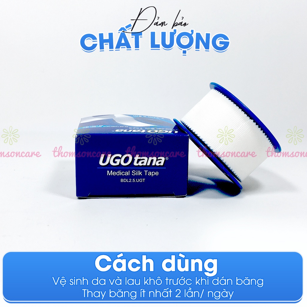 Băng dính vải y tế UGOTANA - bản nhỡ 2,5cm x dài 5m - băng keo mềm sơ cứu vết thương