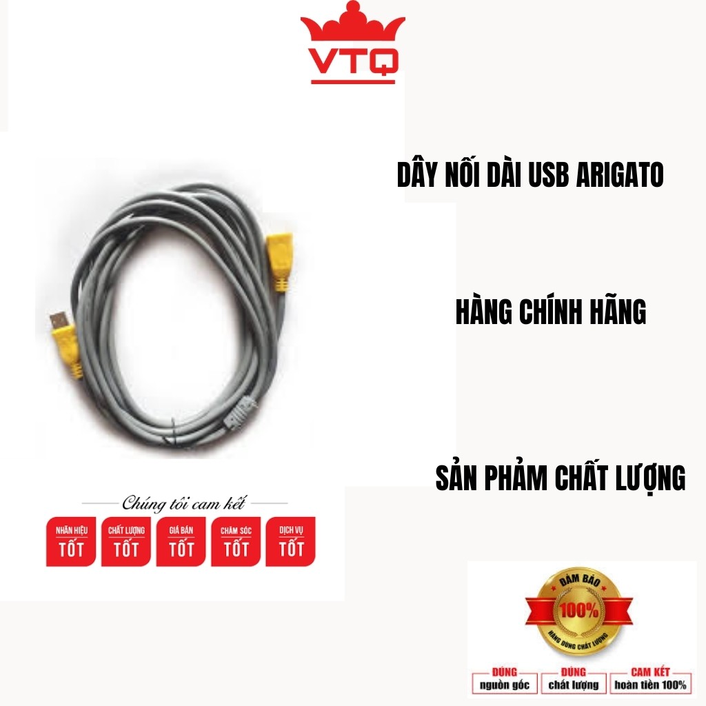 Dây cáp nối dài usb 1.5m, 3m, 5m, 10m ARIGATO chuẩn 2.0 ,hàng chính hãng,chất lượng.shopphukienvtq | BigBuy360 - bigbuy360.vn