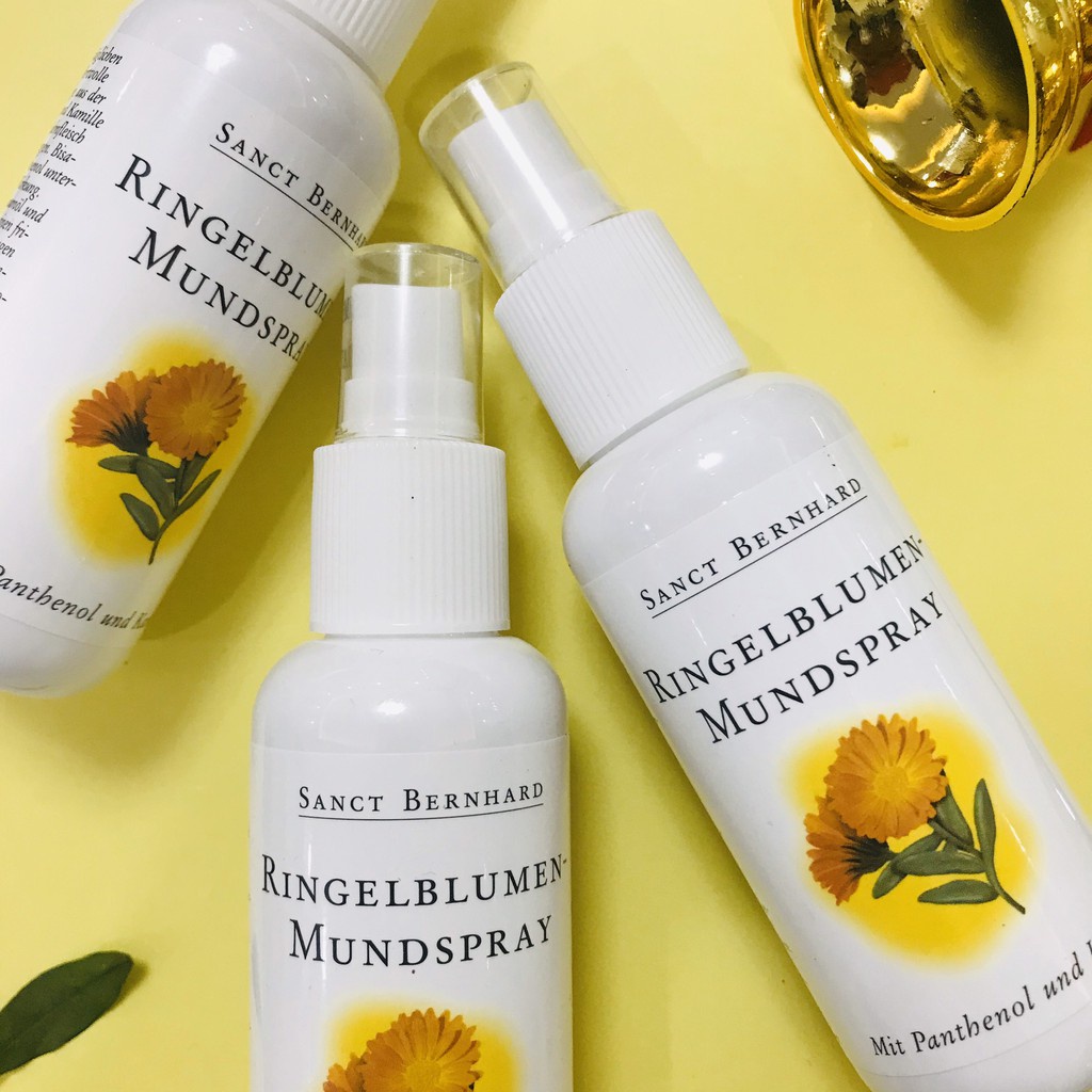 Xịt thơm miệng Cúc vạn thọ Ringelblumen kháng khuẩn, giảm hôi miệng 125ml - Chính hãng Sanct Bernhard Đức
