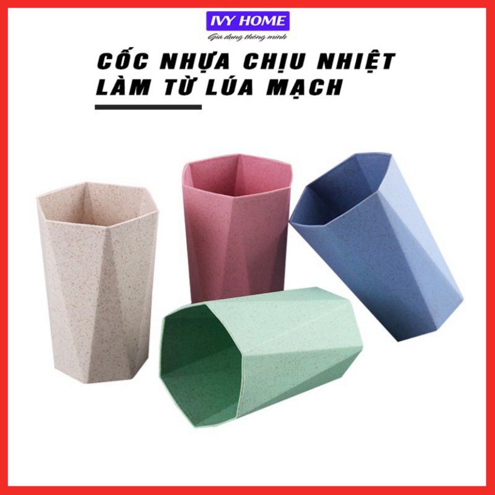 𝑭𝒓𝒆𝒆𝑺𝒉𝒊𝒑 Cốc nhựa, Ca nhựa đánh răng, uống nước 300ml hình lục giác đẹp mắt, an toàn sức khỏe