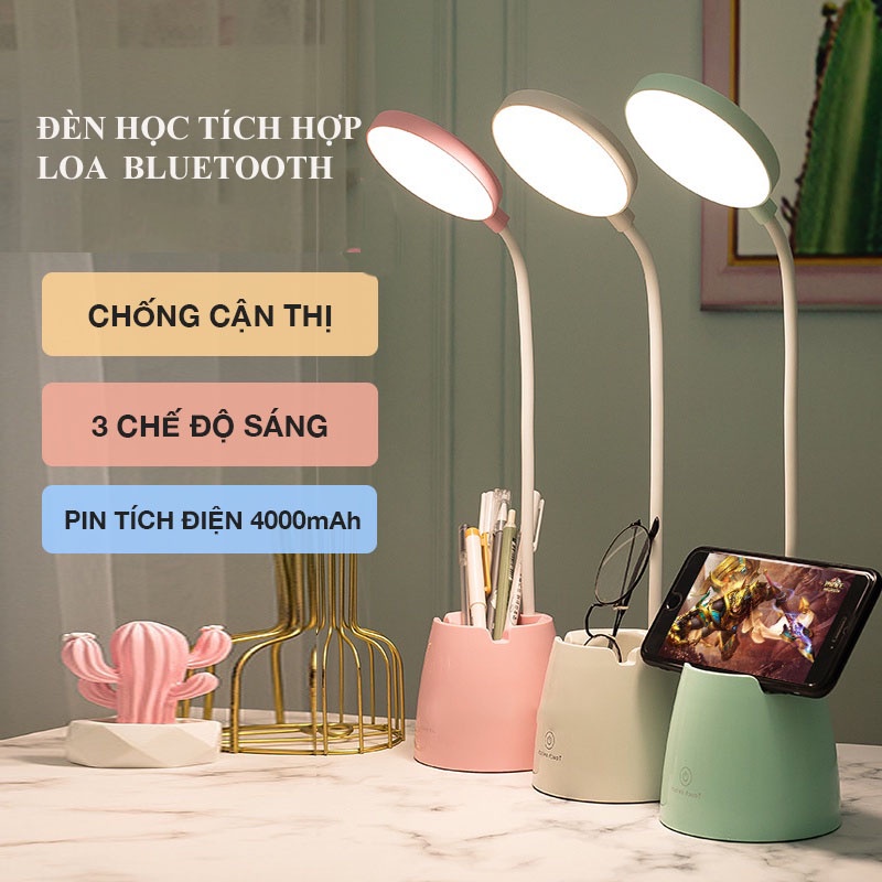 Đèn Học Để Bàn Chống Cận Thị Tích Hợp Loa Bluetooth Siêu Tiện Lợi Cho Việc Học và Làm Việc Trực Tuyến