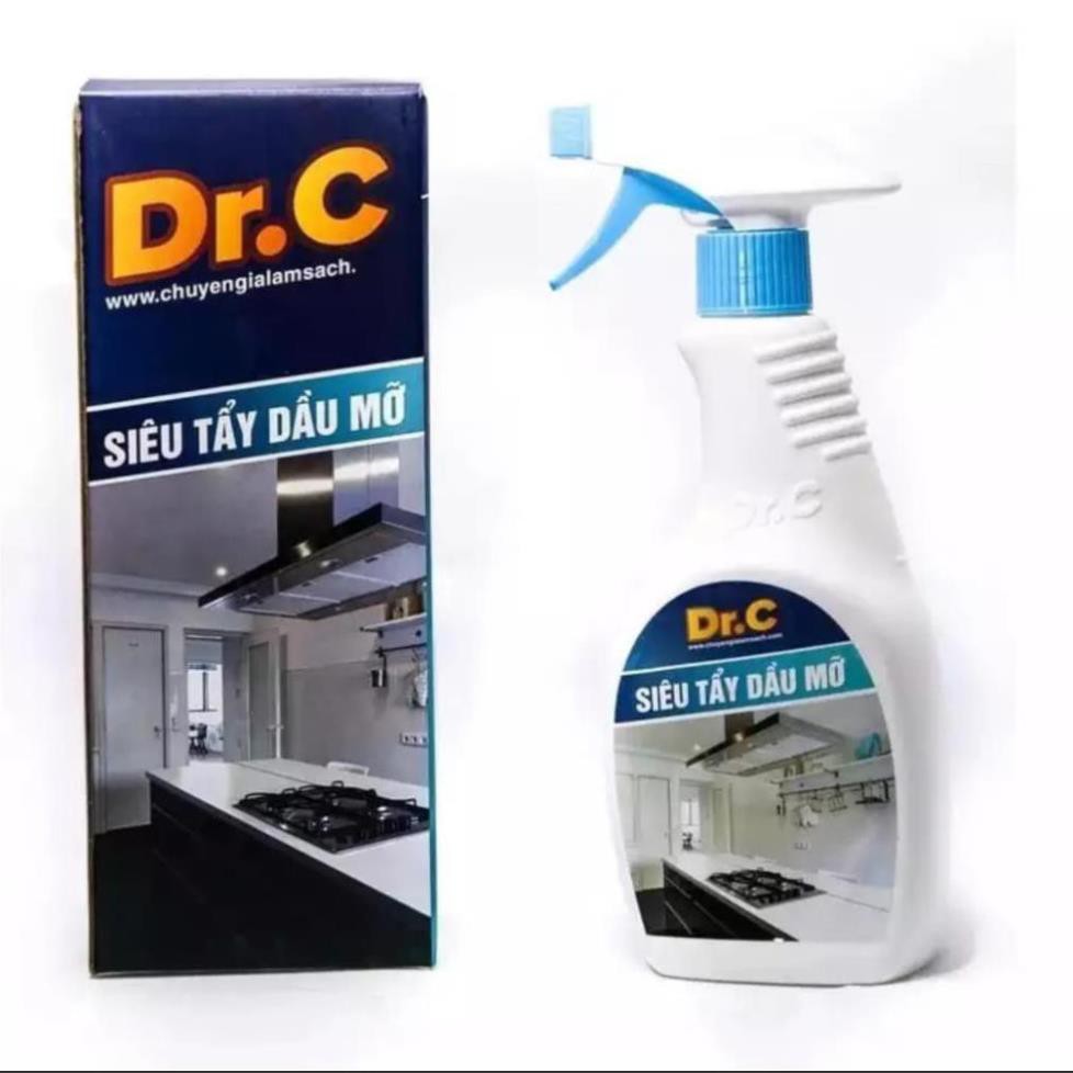 Dung dịch tẩy dầu mỡ tẩy xoong tẩy vỉ hút mùi tay bếp ga nước tẩy mỡ tẩy đa năng DR.C 500ml okey okey