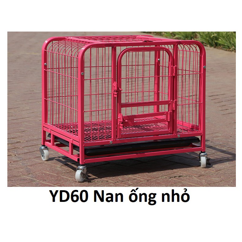 Lồng chó sơn Tĩnh điện YD(3size) Chuồng chó nan ống có bánh xe YD60 YD80 YD95