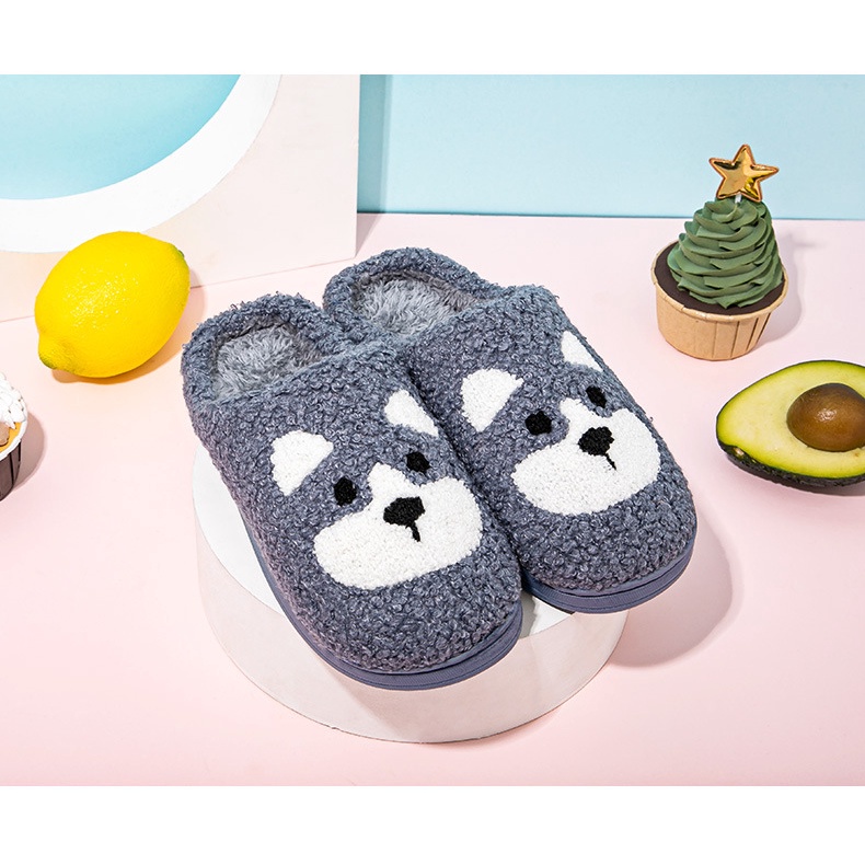 DÉP bông đi trong nhà họa tiết hình GẤU siêu ngộ nghĩnh cho béGIADUNGTONGKHO1Dép bông đế cao su cho bé