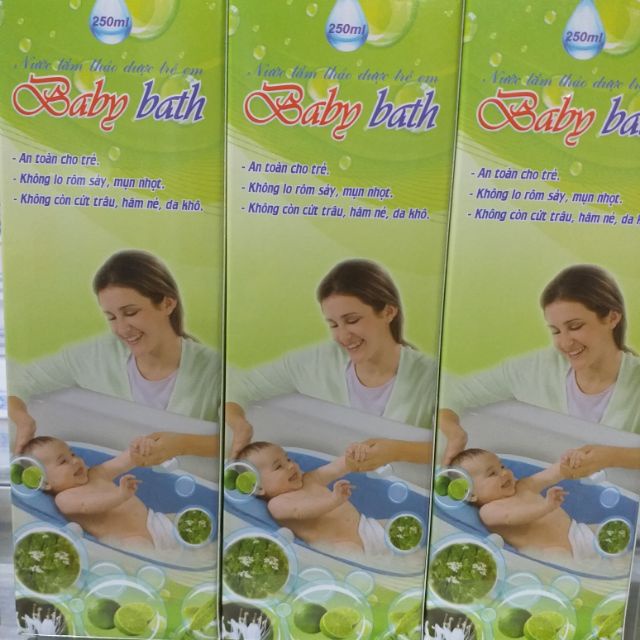Nước tắm thảo dược cho trẻ em Baby bath - Chăm sóc da bị rôm sảy,mẩn ngứa cho bé (chai 250ml)