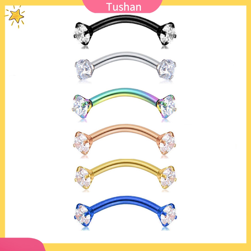 Khuyên Xỏ Cơ Thể Bằng Thép Chống Mòn Đính Đá Zircon