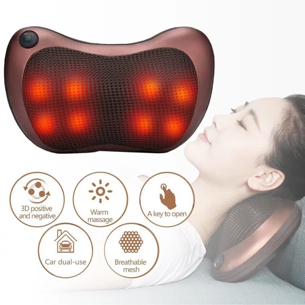 Máy Massage Hồng Ngoại 8 Bi, đảo  2 Chiều Cao Cấp - Gối massage Cổ Vai Gáy Công Nghệ Nhật Bản, Bảo Hành 12tháng - Loki