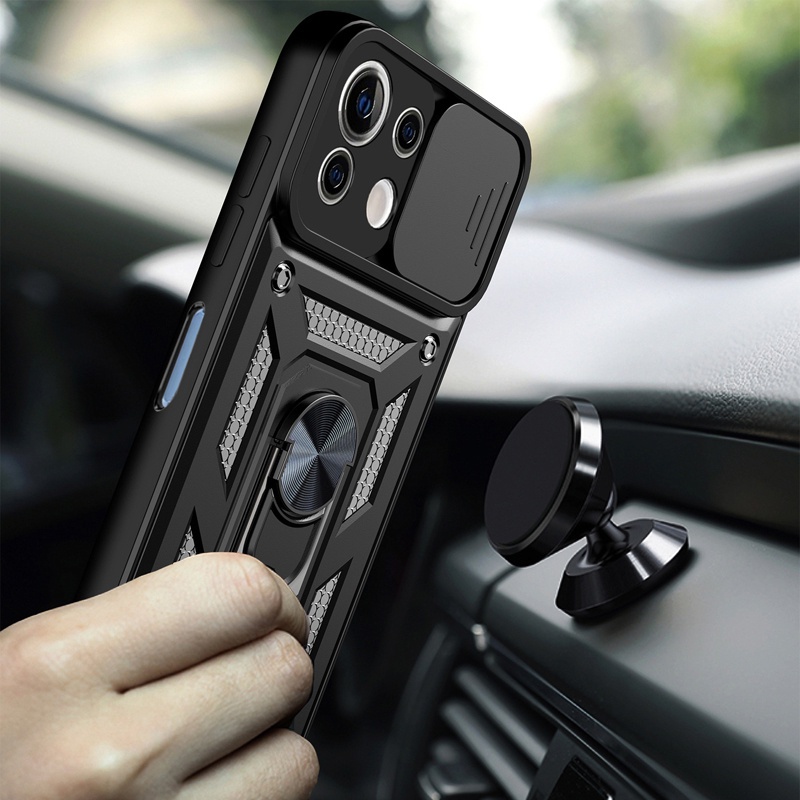 Ốp Điện Thoại Dạng Giáp Chống Rơi Có Nắp Đẩy Bảo Vệ Camera Cho XIAOMI Redmi Note 10 Pro Note 10 Pro Mi 11 Lite Poco X3