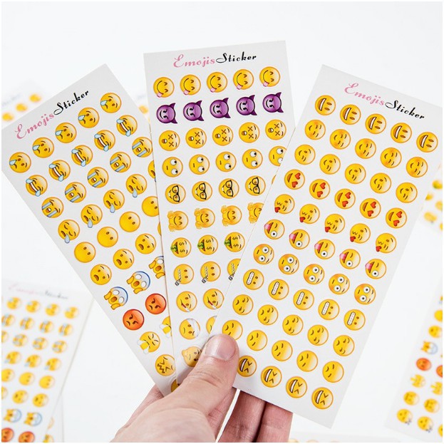 🍉Set 12 vỉ Sticker Emoji đáng yêu - Sticker trang trí sổ sách/ góc học tập DUASHOP