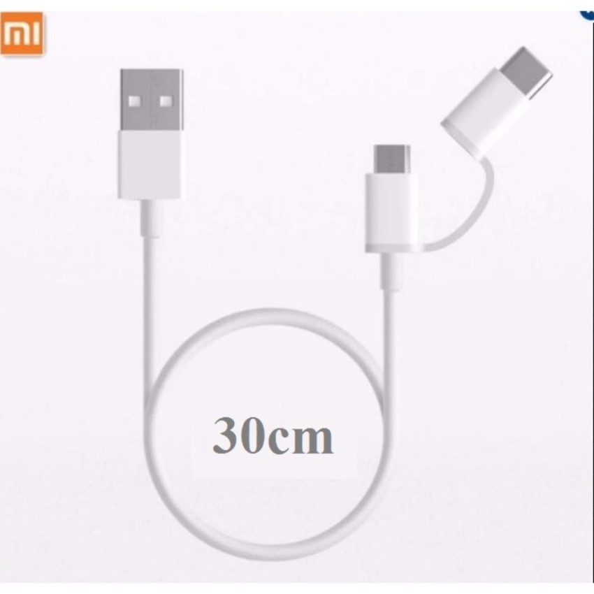 Cáp sạc Xiaomi Mi 2-IN-1 USB CABLE MICRO USB TO TYPE C( DGW)