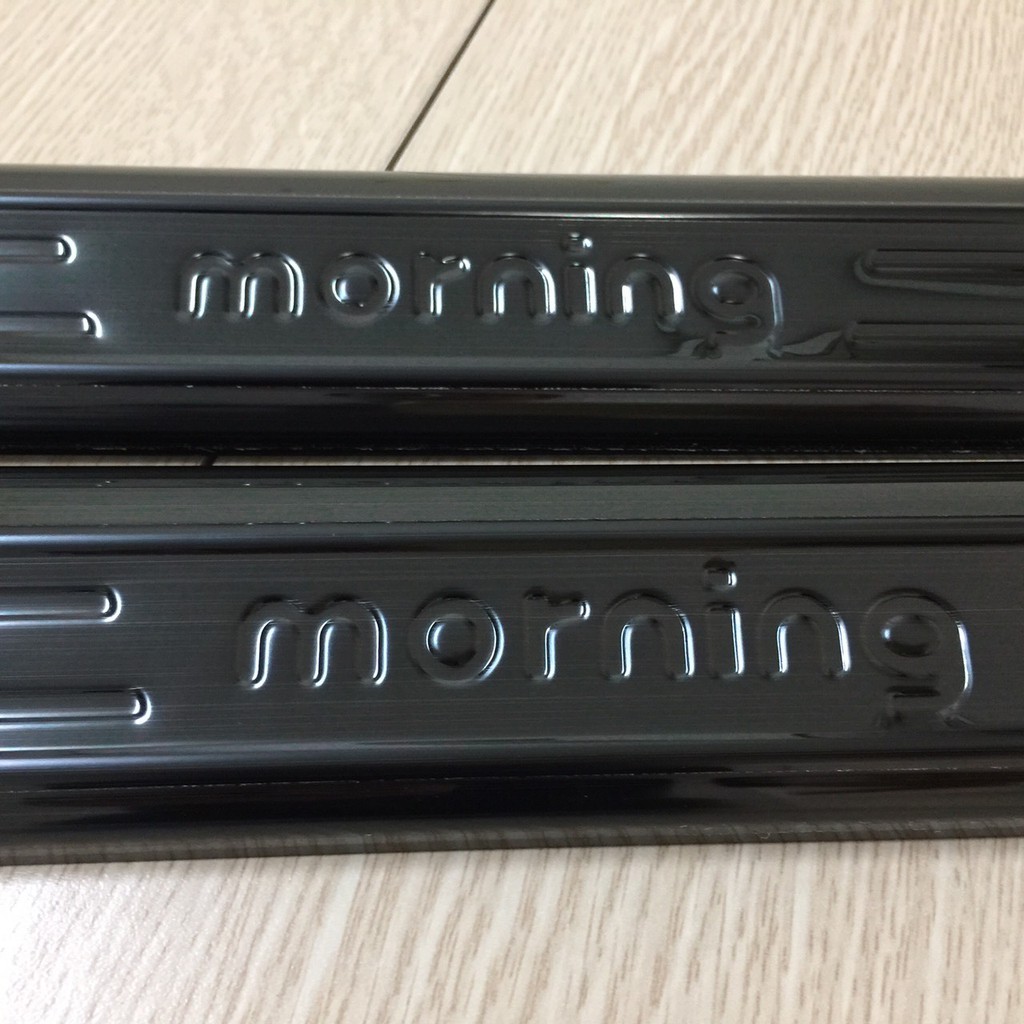 Ốp chống trầy bậc cửa lên xuống xe kia morning đời 2012_2020 ốp sơn titan mới nhất