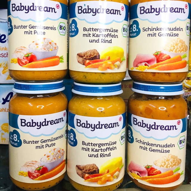 HỦ ĂN DẶM MẶN HỮU CƠ BABYDREAM CHO BÉ 8M
