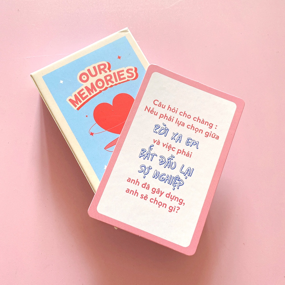 Bộ Bài Cặp Đôi Tình Yêu Our Memories Kết Nối Và Thấu Hiểu Đối Phương Card Game Dành Cho Cặp Đôi Yêu Nhau OURMMORI