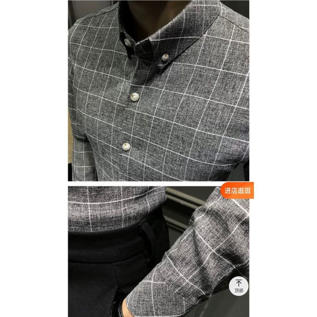 áo sơ mi nam tay dài đen kẻ caro kiểu hàn quốc cao cấp -- dáng ôm body , vải lụa cotton không nhăn co giãn nhẹ | BigBuy360 - bigbuy360.vn