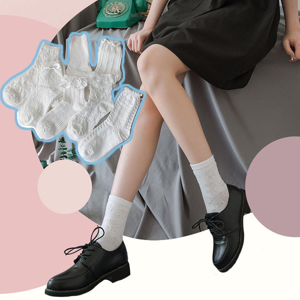 Đôi Vớ Cotton HọA TiếT Hoa TráI Tim Vintage ThờI Trang Cho Nữ
