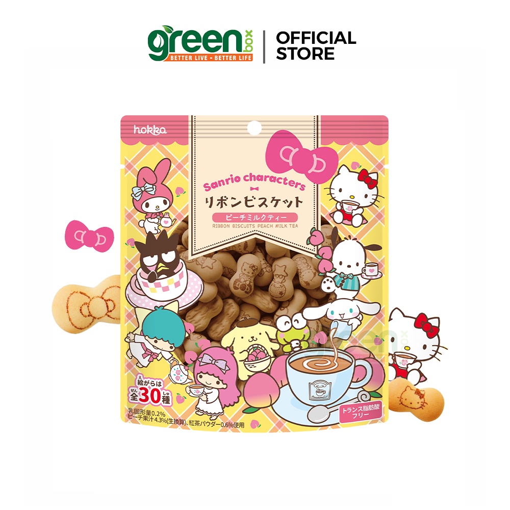 Bánh qui nơ Sanrio vị trà sữa đào Hokka Nhật 42g