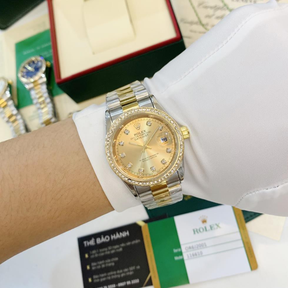 [Rolex nam] Đồng hồ nam Rolex - viền đá dây kim loại chống nước - DH501 MTP-STORE