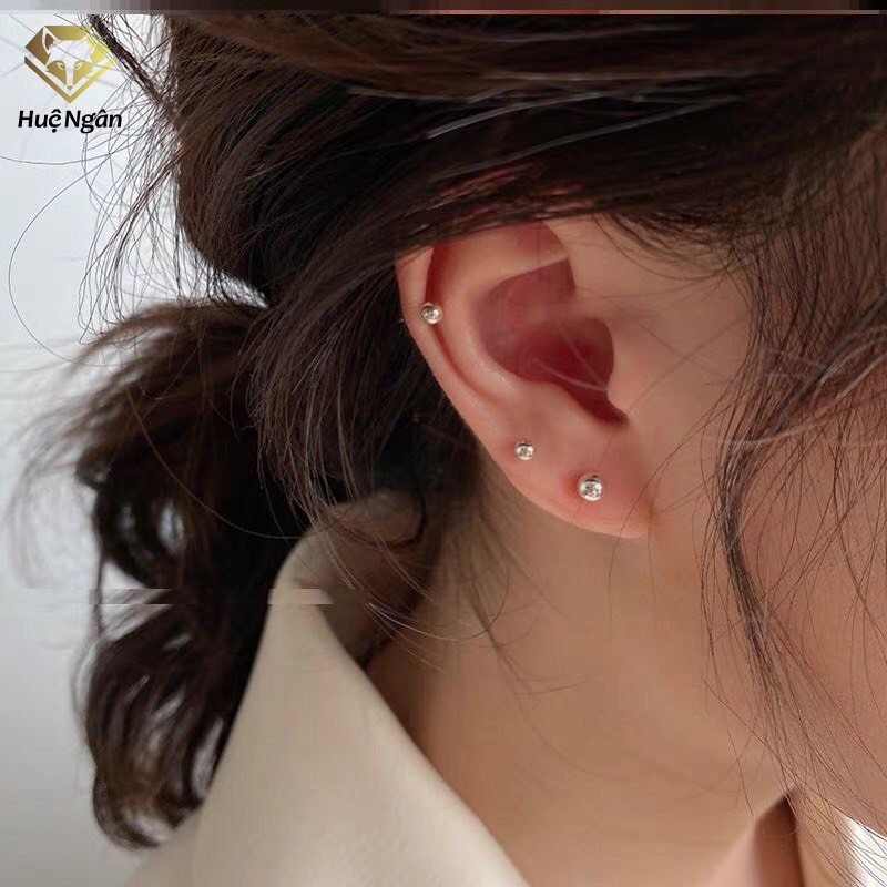 Bông tai bạc 925  - Hạt châu E01