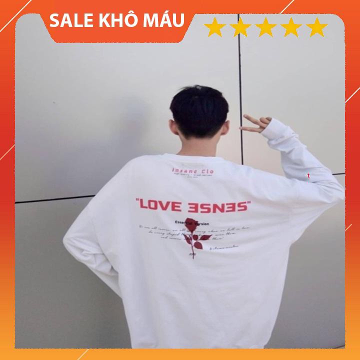 [ảnh thật] Áo dài tay dáng rộng - LOVE ESNES insane.clo - ÁO NỈ CẶP ĐÔI UNISEX NAM NỮ THU ĐÔNG DÀI TAY CỔ TRÒN