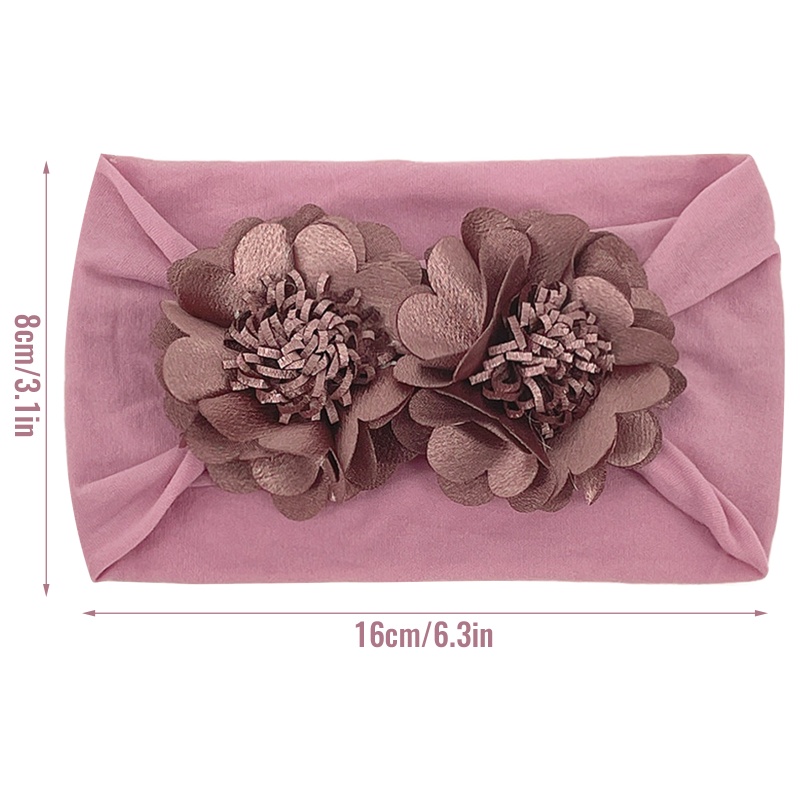 Băng Đô Quấn Đầu Bằng Nylon Mềm Co Giãn Đính Hoa Cho Bé Gái Sơ Sinh