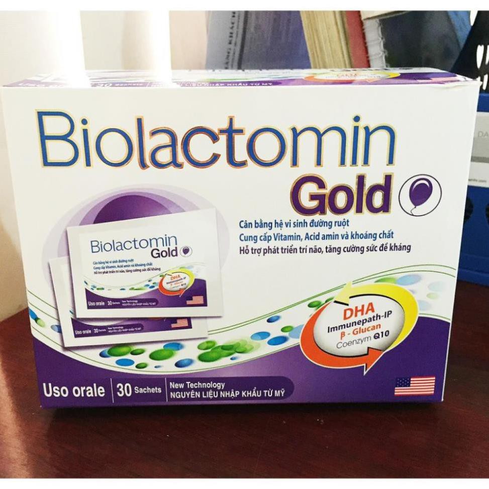 MEN GÓI BIOLACTOMIN GOLD CÂN BẰNG HỆ TIÊU HÓA ĐƯỜNG RUỘT CHỐNG TÁO BÓN KÍCH THÍCH ĂN TĂNG CƯỜNG SỨC ĐỀ KHÁNG