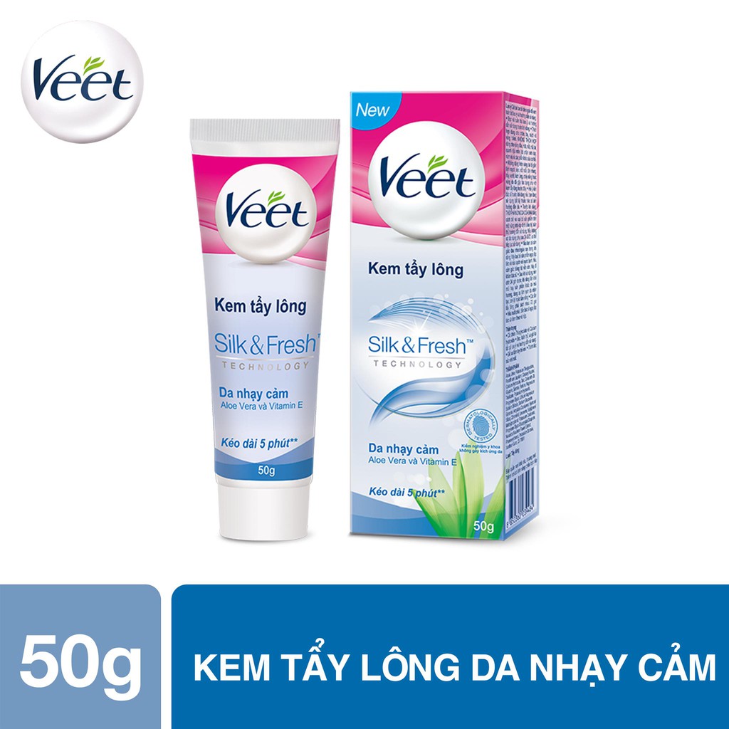 Kem tẩy lông cho da nhạy cảm Veet Silk Fresh 50g
