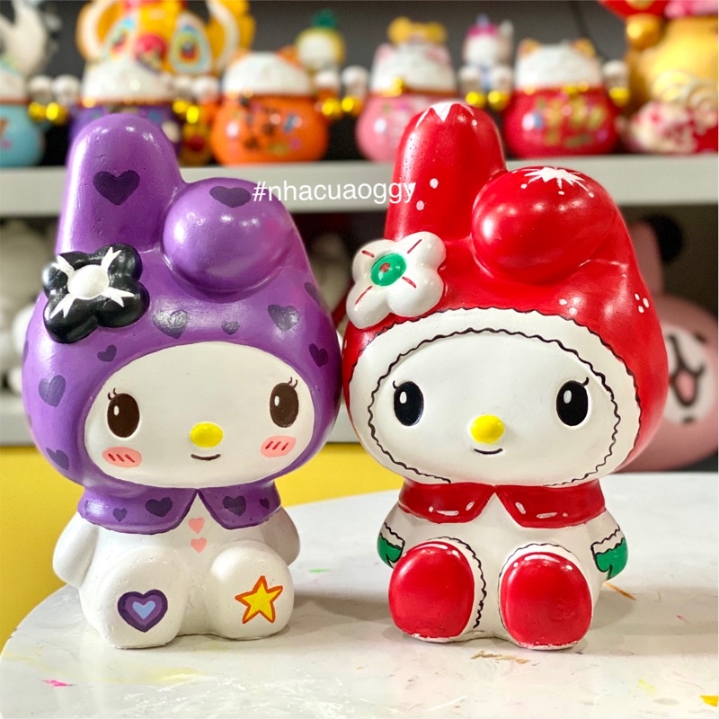 Tượng thạch cao nguyên khối thỏ Melody cute